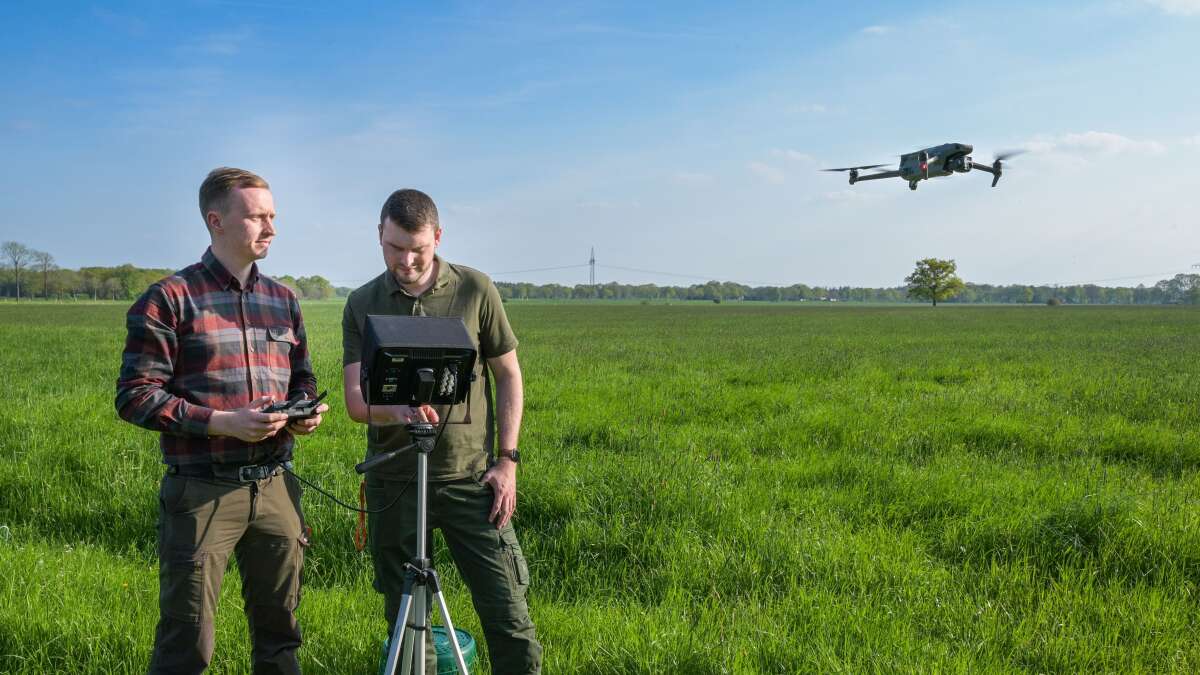 Kitz Rettung Varels Jäger lassen über den Grasfeldern Drohnen kreisen