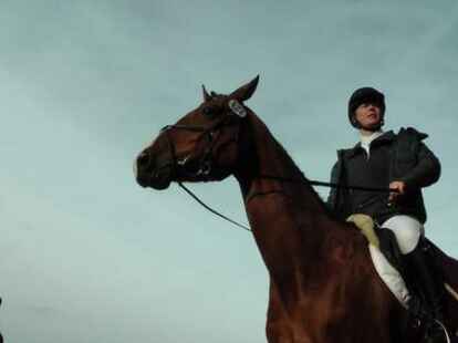 Wer sich immer schon gefragt hat, wie ein Hund ein Reitturnier wahrnimmt: Das hier k&ouml;nnte die Antwort sein. Mehr Fotos vom Turnier in Petersfehn zeigt Uwe Haesihus auf .