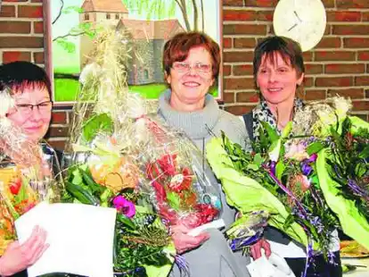 Eine &Auml;ra ging zu Ende: Vorsitzende Erna Oetjen (von links) und ihre Stellvertreterinnen Annemarie Hollje und Heike Frahmann legten ihre &Auml;mter nieder.