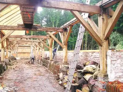 Der unter Denkmalschutz stehende Schafstall im Schweinebr&uuml;cker Fuhrenkamp wird saniert.