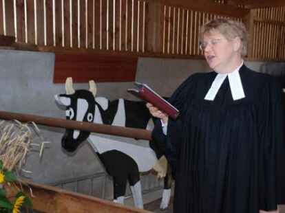 23 bunt geschm&uuml;ckte Wagen beteiligten sich am Sonnabend am Umzug zum Erntefest in Neuenwege. Gestartet wurde beim Hof Reuter an der Holler Landstra&szlig;e. Dort wurde vor dem Umzug der Erntegottesdienst gefeiert und die 