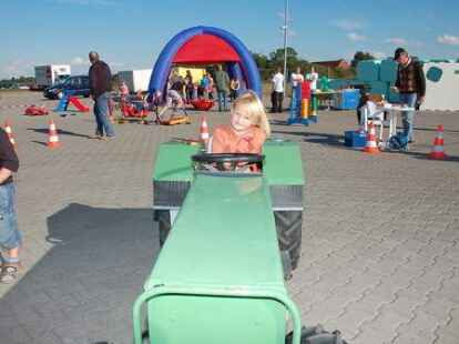 Viele Angebote - darunter auch Kranfahrten in luftige H&ouml;he - gab es beim Tag der offenen T&uuml;r, zu dem die Entsorgungsfirma Nehlsen am Sonnabend auf das Deponie-Gel&auml;nde in Wiefels eingeladen hatte.
