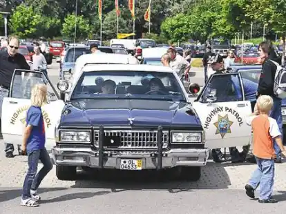 Nicht mehr im Dienst: Einen Chevrolet Caprice der kalifornischen Polizei von 1989 gabs zu bewundern.