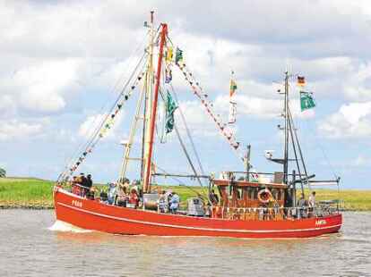 H&ouml;hepunkte der Kutterregatta in Fedderwardersiel waren die G&auml;stefahrten sowie der Besuch des Seenotrettungskreuzers 