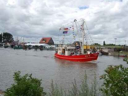 H&ouml;hepunkte der Kutterregatta in Fedderwardersiel waren die G&auml;stefahrten sowie der Besuch des Seenotrettungskreuzers 