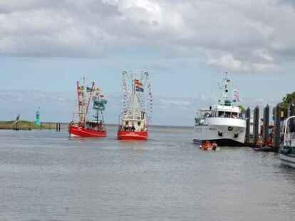 H&ouml;hepunkte der Kutterregatta in Fedderwardersiel waren die G&auml;stefahrten sowie der Besuch des Seenotrettungskreuzers 