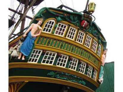 Auf der Grachtenrundfahrt entdeckte Justin Hibbeler historische Wasserfahrzeuge.