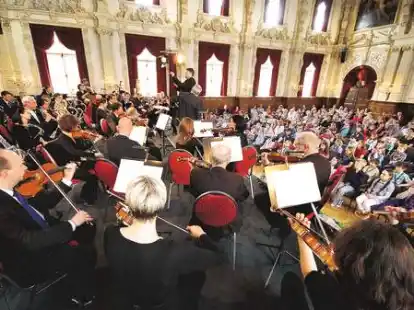Sch&ouml;ner Rahmen f&uuml;r eine sch&ouml;nes Konzert: Die Bremer Philharmonikern spielten am Sonntagnachmittag im Schloss f&uuml;r die gespannt und aufgeregt lauschenden Kinder, ihre Eltern und Gro&szlig;eltern.