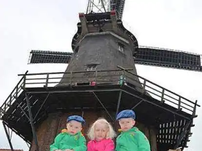 M&uuml;hlenfreunde in Jever (von links): Maria n, Valeska, Mateo (alle zwei Jahre alt)