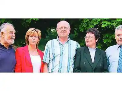 Stellten sich als Ratskandidaten vor: (v.li.) Dietrich Gabbey, Sonja Jan&szlig;en, Heiner Freymuth, Angelika Pries-Tiemann und Holger Ulfers.