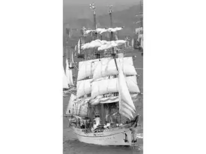 Die &bdquo;Gorch Fock&ldquo; (Bild) und ihre Schwestern f&uuml;hren die Windjammerparade auf der Weser an.