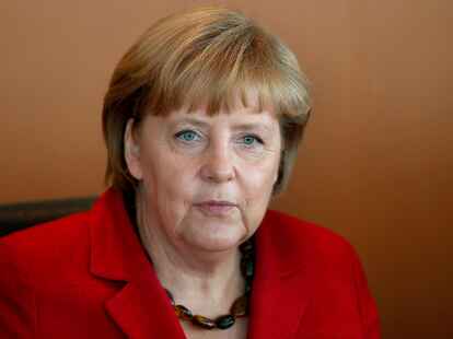 Kanzlerin Angela Merkel nimmt an einer Kabinetts-Sitzung in Berlin teil.