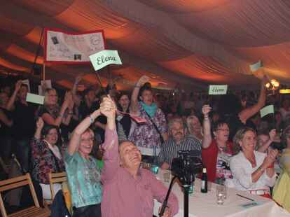 Das Zelt feierte die Siegerin.