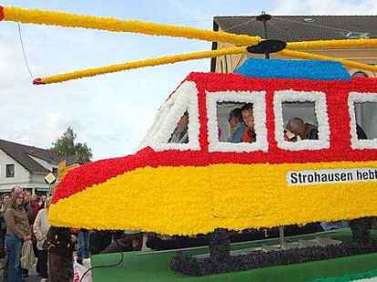 Mit seinem bunten Hubschrauber landete der B&uuml;rgerverein Strohausen auf Platz zwei &ndash; hauchd&uuml;nn hinter den Siedlern.