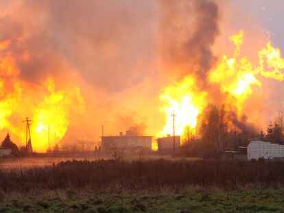Die Explosion einer Pipeline im Westen von Polen richtete schweren Schaden an.