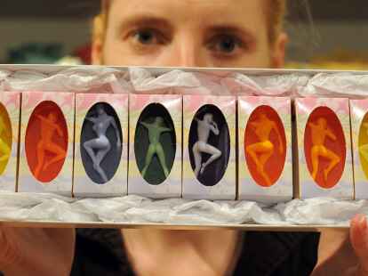 Die Landseifen-Manufaktur aus Sch&ouml;nwalde stellt    in der Brandenburg-Halle auf der Gr&uuml;nen Woche auf dem Messegel&auml;nde in Berlin ihre Erotikseifen vor.