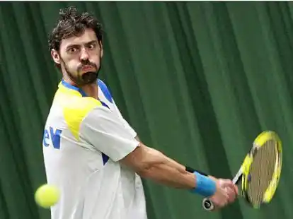 Fokussiert: Matjaz Jurman gewann gegen Quickborn bei seinem zweiten Saisoneinsatz f&uuml;r den OTeV im Einzel und mit David de Goede auch im Doppel.