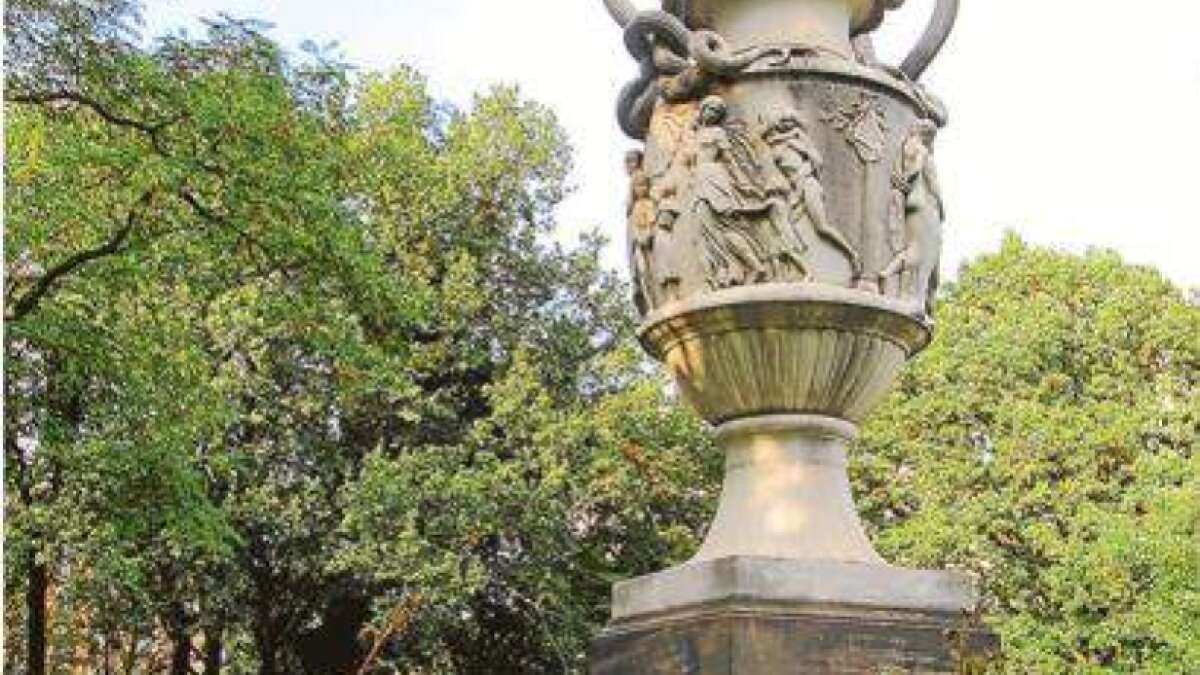 Geschmückte Ochsen auf einer Vase
