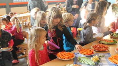 Das Erntedankfr&uuml;hst&uuml;ck bildete den Abschluss der Projektwoche 