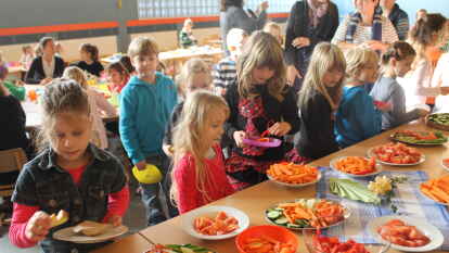 Das Erntedankfr&uuml;hst&uuml;ck bildete den Abschluss der Projektwoche 