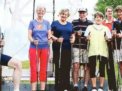 Vielf&auml;ltiges Sportangebot: Die Nordic Walking-Gruppe des ETB am Liener H&ouml;rn
