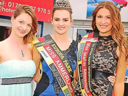 Miss Ammerland 2015 wurde Lena Br&ouml;der (Mitte), links die Drittplatzierte Christin Knickmeier, rechts die Zweite,  Miss pearl.tv Ammerland Dana Wiebke Sch&auml;fer.