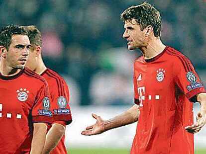 Haderten:  Philipp Lahm (links) und  Thomas M&uuml;ller
