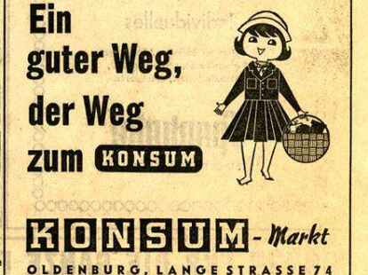 Lebensmittel in der City &ndash; gab es auch im &bdquo;Konsum&ldquo;