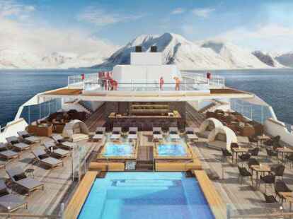 Expeditionsschiff mit Annehmlichkeiten: Selbst einen Infinity-Pool gibt es auf der &laquo;Roald Amundsen&raquo;.