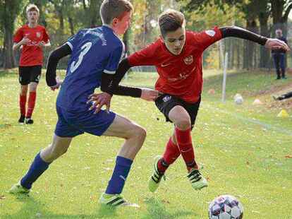 Durchgesetzt: Manuel Dreier gewann mit den Stenumer C-Junioren  10:2 gegen die JSG Westerstede