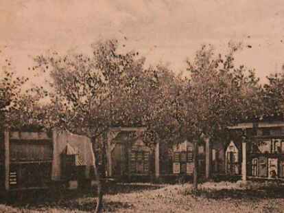 Diese Postkarte, bestehend aus zwei Fotos...