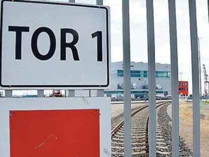 Die Schienenanbindung zu Eurogate &ndash; insgesamt f&uuml;hren zwei Gleise zu dem Areal.