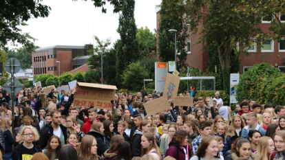 Mehr als 1000 Teilnehmer bei der Fridays for Future-Demo in Brake - der ersten in der Wesermarsch.