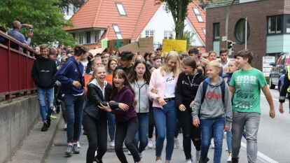 Mehr als 1000 Teilnehmer bei der Fridays for Future-Demo in Brake - der ersten in der Wesermarsch.
