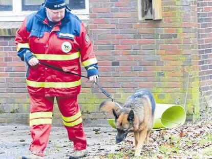 Hund und Hundef&uuml;hrer mussten verschiedenste Situationen, die im Rettungswesen vorkommen k&ouml;nnen, in der Pr&uuml;fung meistern.