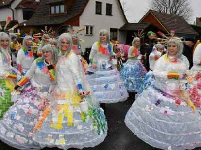 Die Narren beim Fasching um den Ring trotzten dem Wetter.