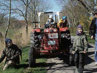 Bei der Familie Kuhlmann kam ein kleiner Trecker zum Einsatz.