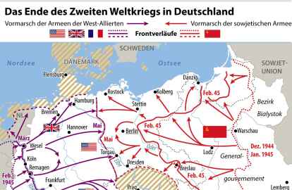 Karte der alliierten Mächte