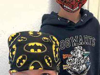 Als Ninja: Alexander (7) und Philipp (4) Rabius