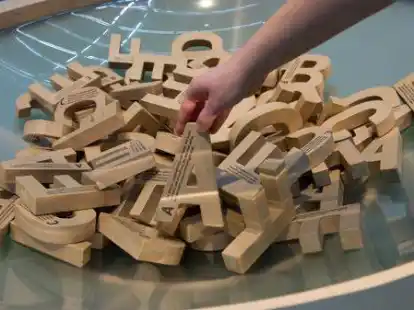 Grundlage der Wortsch&auml;tze: die &bdquo;Buchstabensuppe&ldquo;, wie diese hier, die in Kassel anl&auml;sslich des Grimm-Jahres 2013 gereicht wurde.