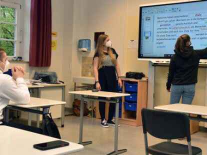 Digitaler Unterricht in der Paulus-Schule mit Mareike Betten.
