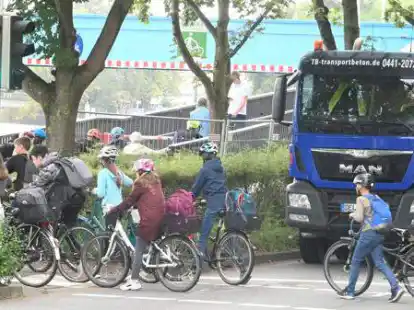 Verkehrsknoten: Die Verbindung vom Damm zur Bremer Stra&szlig;e ist f&uuml;r Radfahrer sehr wichtig im innerst&auml;dtischen Verkehr.