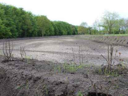 Der Wall ist bepflanzt: Rund 600 Str&auml;ucher sind auf der neuen Wallanlage am Ole Karkpadd in Metjendorf jetzt von einer Gartenbaufirma gesetzt worden. BILD: JENS SCHOPP