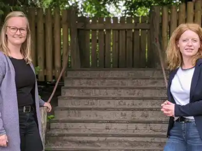 Anna Wittje (rechts) und ihre Vertreterin Julia Sander leiten die evangelische Kita &bdquo;Am Breeden&ldquo;.