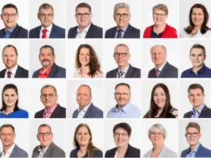 Sie kandidieren f&uuml;r die Aper SPD: (v.li.) Harald Schmidt,  Christian Gerdes, Hans-J&uuml;rgen Jan&szlig;en, Anja Ehlers, Ewa Junker-Jasiurska. Zweite Reihe:  Bj&ouml;rn Meyer,  Carsten Ehm,  Anna Niedermeier,  Harald Wilts, Johann Hasselhorst, Lucas Schmidt. Dritte Reihe: Julia Doege, Hans Vohlken, Matthias Bruns,  Arno Priet, Jasmin Meller,  Wilko Brandt. Vierte Reihe: Ralf Reddel, Rainer Stickfort, Heike Jan&szlig;en,  Sybille Kassel, Sandra Reil und Marco Harbers.