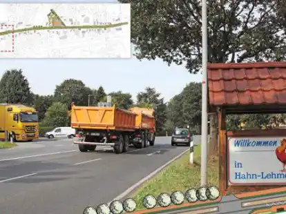 Erstes Konzept: Mehr B&auml;ume entlang der Ortsdurchfahrt, farblich von der Stra&szlig;e abgehobene Geh- und Radwege sowie bepflanzte Verkehrsinseln sind Ideen f&uuml;r eine Neugestaltung in Hahn-Lehmden.