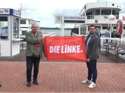 Treten f&uuml;r Die Linke in Bad Zwischenahn an (von links): Uwe Nobbe, Edgar Autenrieb, Awar El Scheich und Franco Floris.