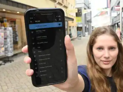 WLAN-Empfang in der Oldenburger Innenstadt: Auch der Einzelhandel bietet offene Netze an.