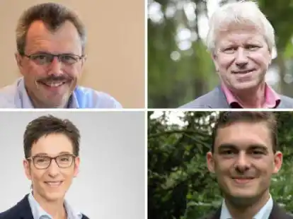 Die B&uuml;rgermeisterkandidaten f&uuml;r Wiefelstede (v.l.) J&ouml;rg Pieper, Ralf Becker, Ute Ahlers und Ren&eacute; Sch&ouml;nw&auml;lder
