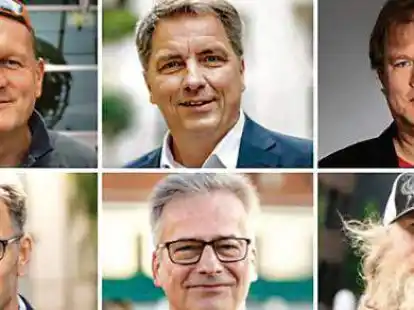 Wahl, Oberb&uuml;rgermeister, OB-Wahl, Oldenburg, Kandidaten, Collage, Sander, Gathmann, H&ouml;pken, Krogmann, Fuhrhop, Stille